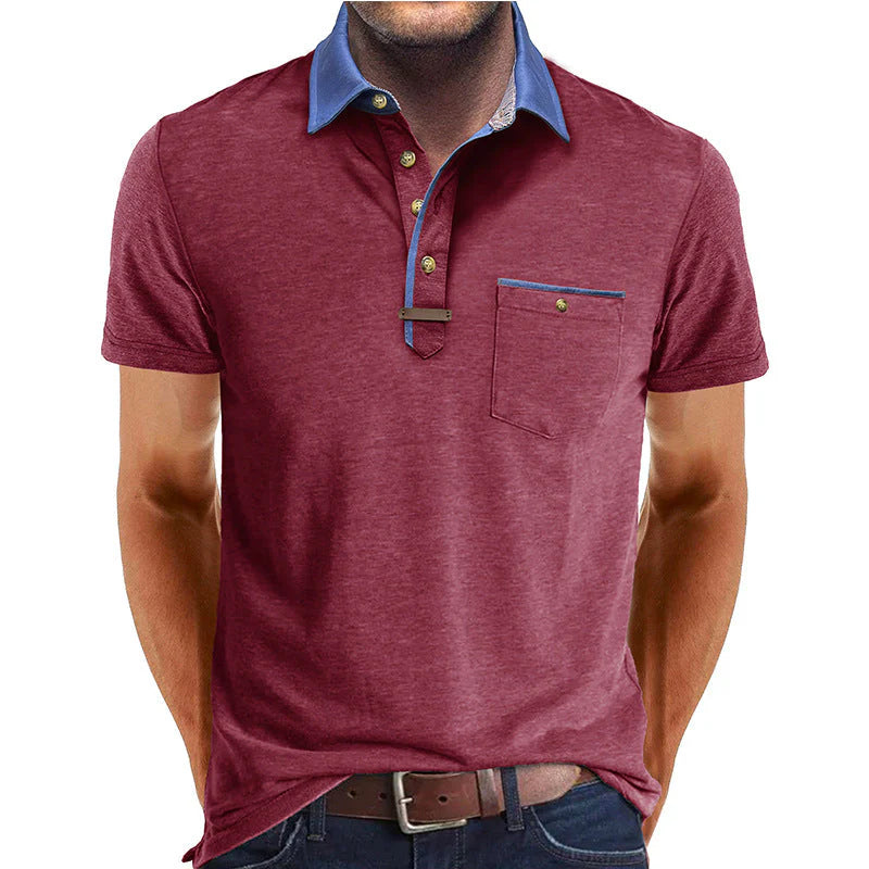 Gaia | Polo Maniche Corte Colletto Contrasto Bordeaux
