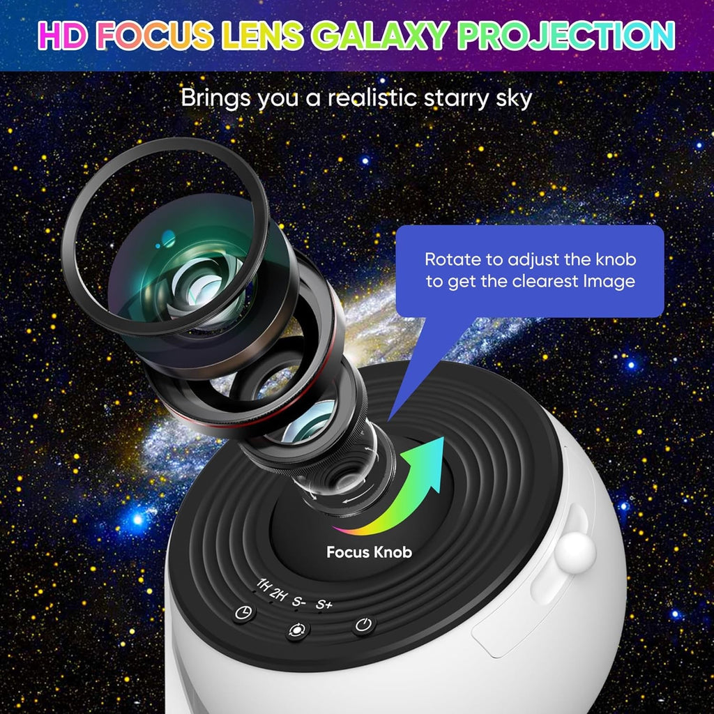 Galaxy Projector with Rotating Star Ceiling Projection and Adjustable Stand - Image 6
