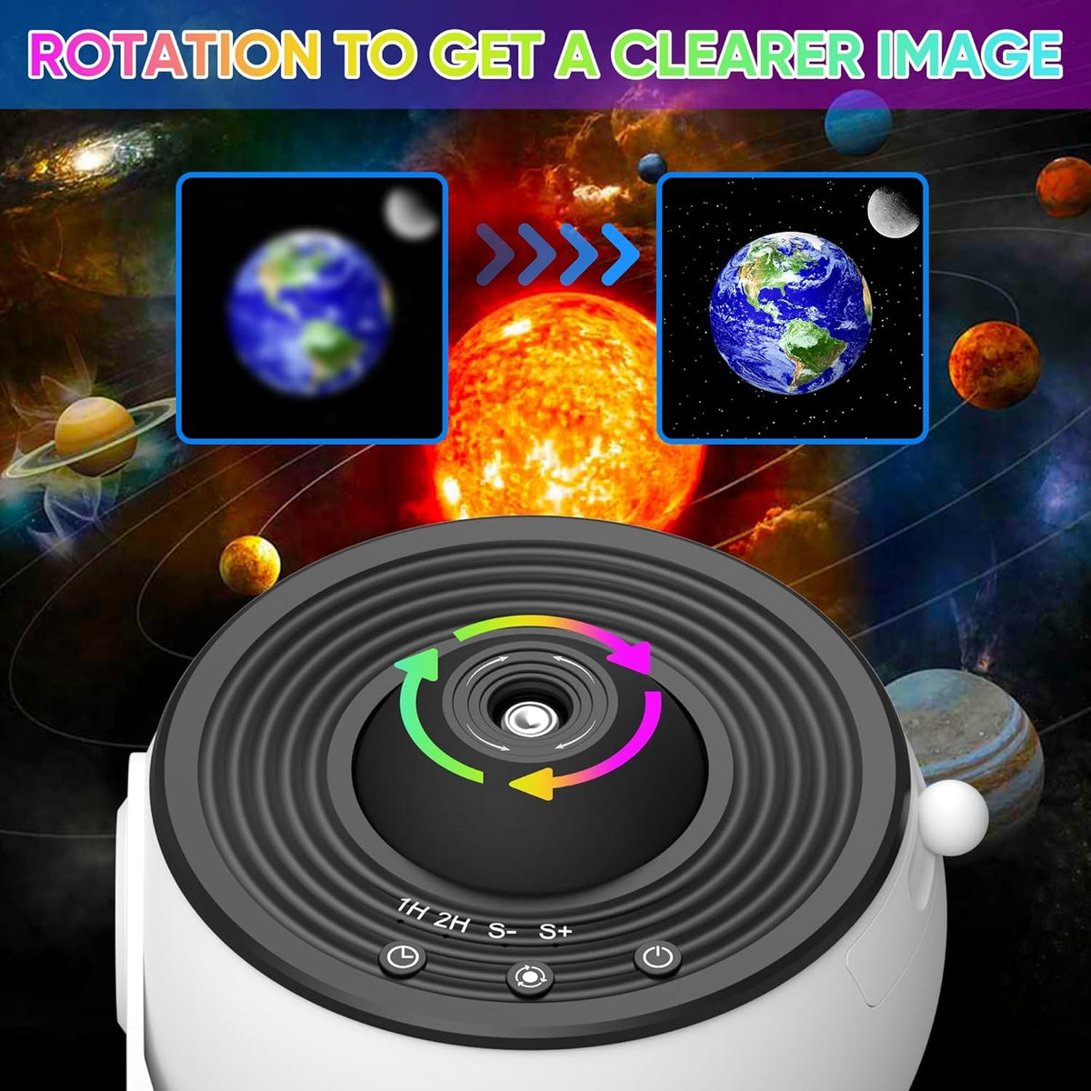 Galaxy Projector with Rotating Star Ceiling Projection and Adjustable Stand - Image 8