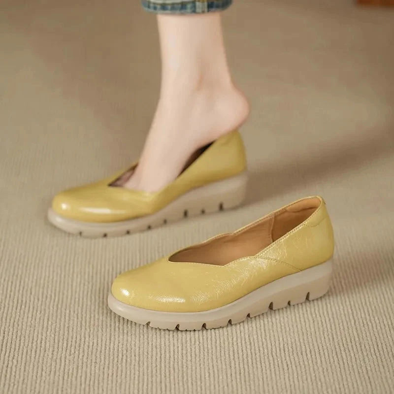 Ginevra | Ballerine Donna Ortopediche Pelle Giallo