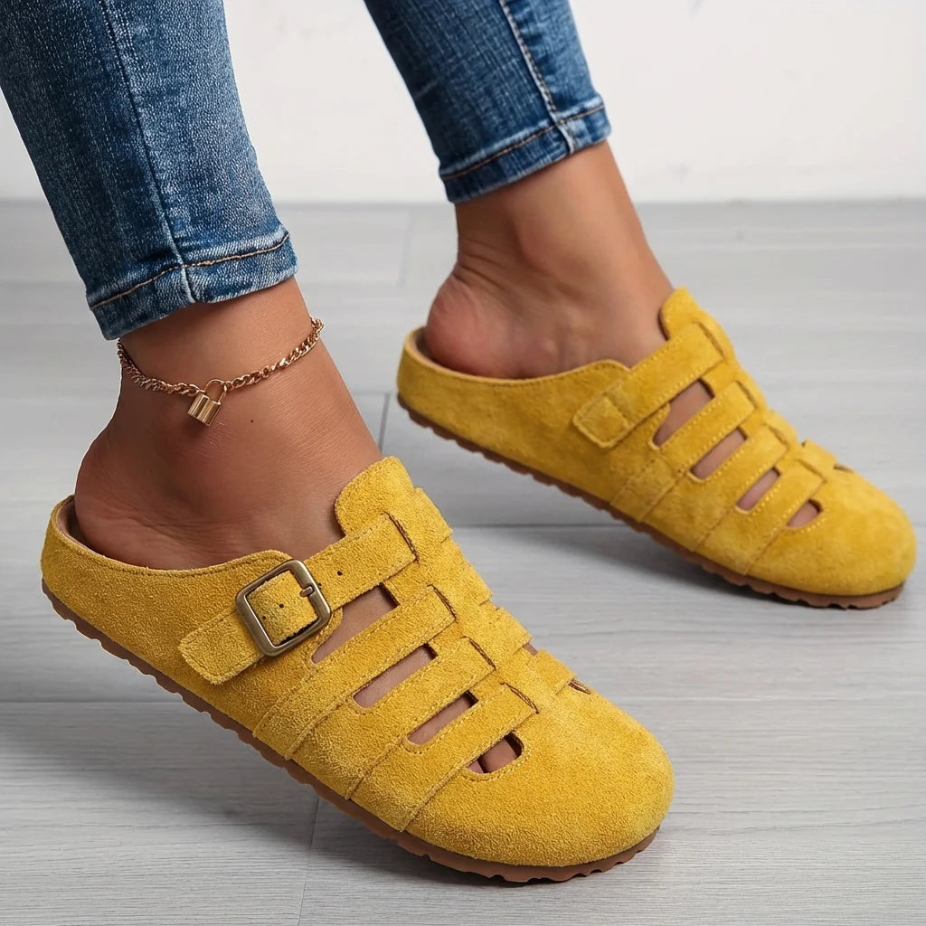 Ginevra | Donna Zoccoli Sabot Punta Chiusa Fibbia Slip-On Giallo