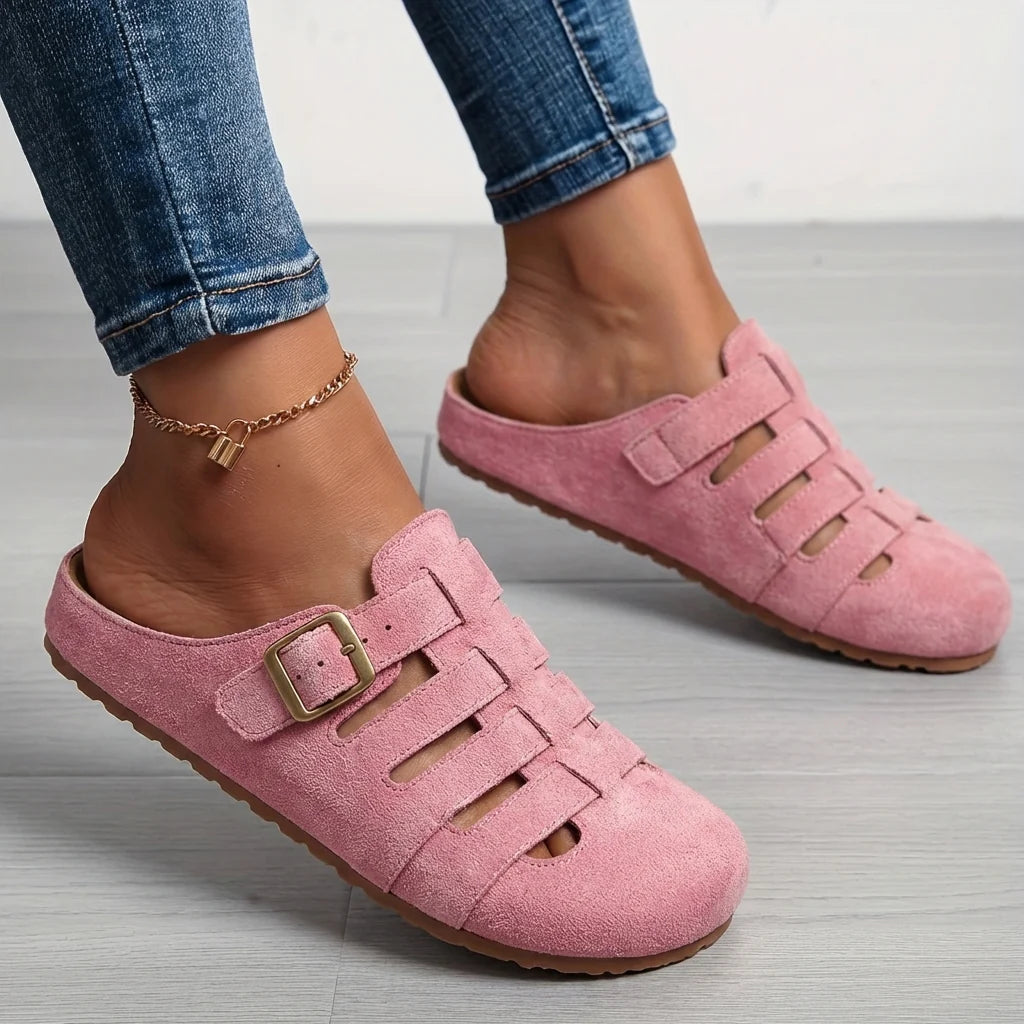 Ginevra | Donna Zoccoli Sabot Punta Chiusa Fibbia Slip-On Rosa