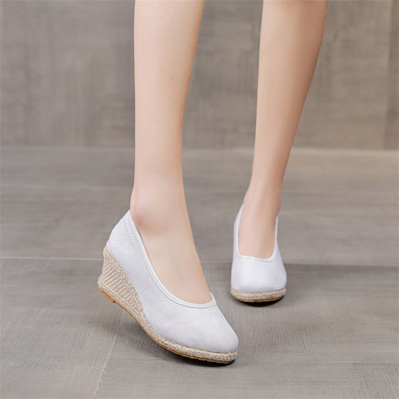 Ginevra | Sandali con Plateau Estivi da Donna Zeppa Lino