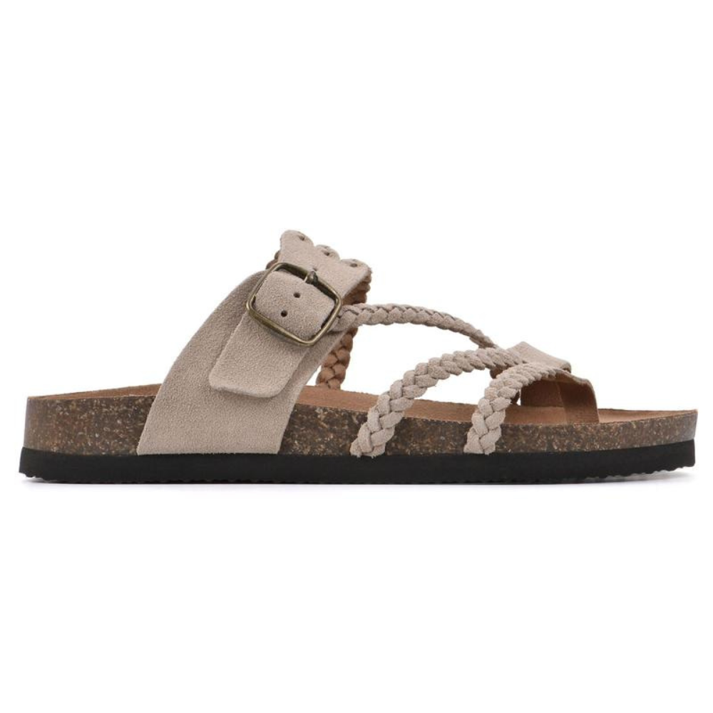 Ginevra | Sandali Donna Comodi con Fibbia Intrecciata Beige
