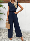 Giorgia | Completo Donna Palazzo con Volant Blu Navy