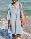 Giorgia | Donna Abito Tunica Scollo V Cappuccio Blu
