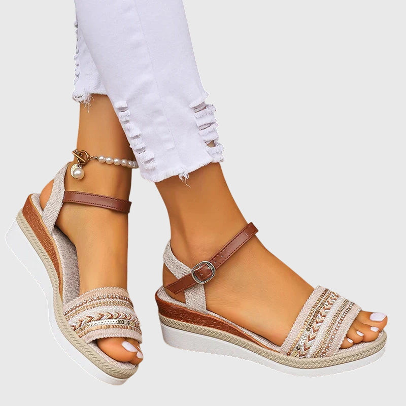 Giorgia | Sandali Donna Zeppa Intrecciati
