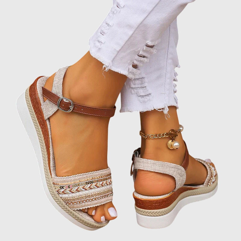 Giorgia | Sandali Donna Zeppa Intrecciati