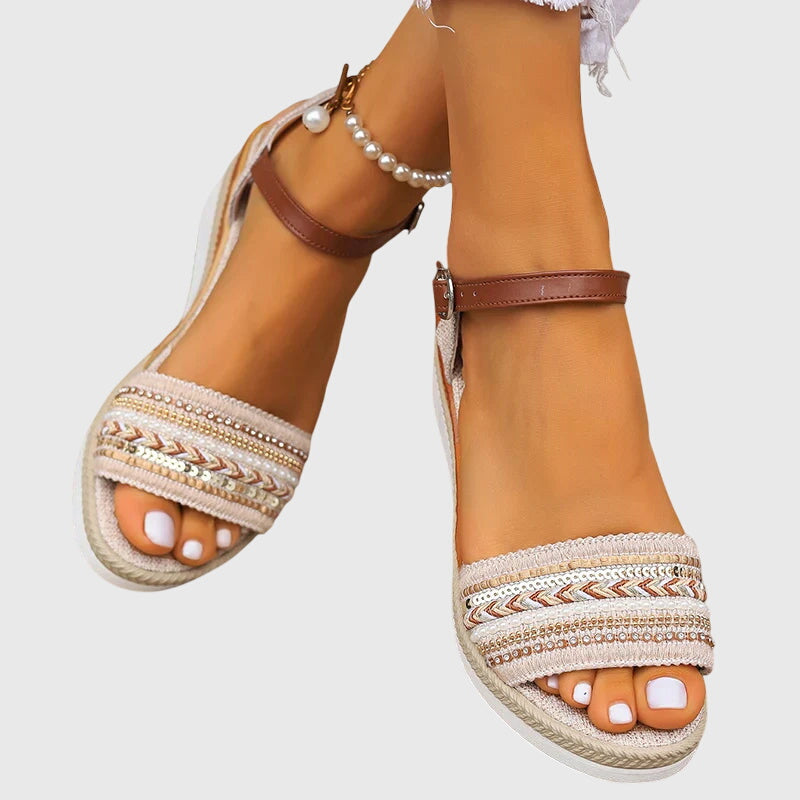 Giorgia | Sandali Donna Zeppa Intrecciati