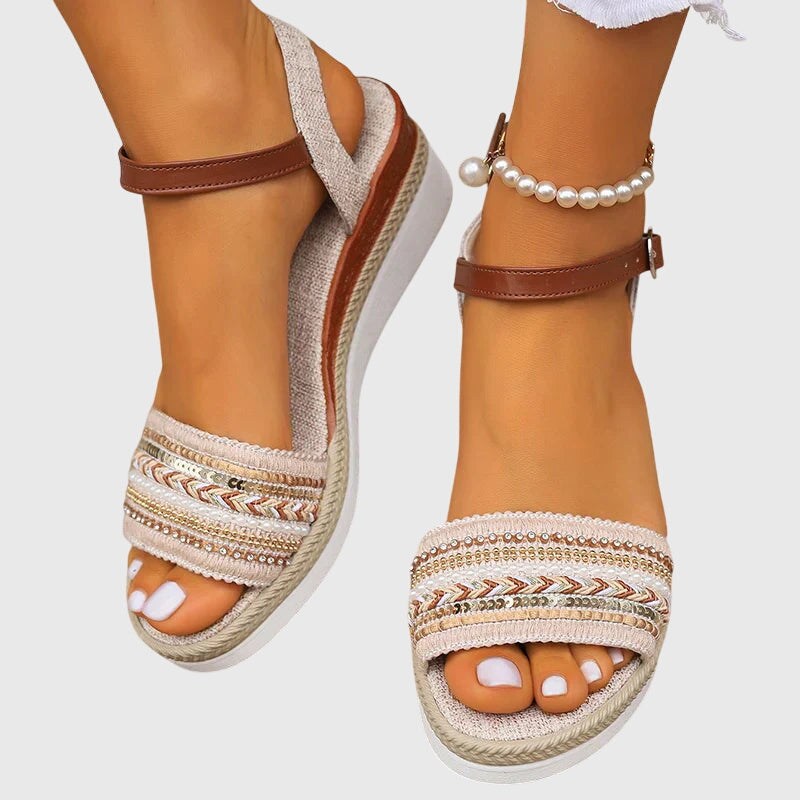 Giorgia | Sandali Donna Zeppa Intrecciati