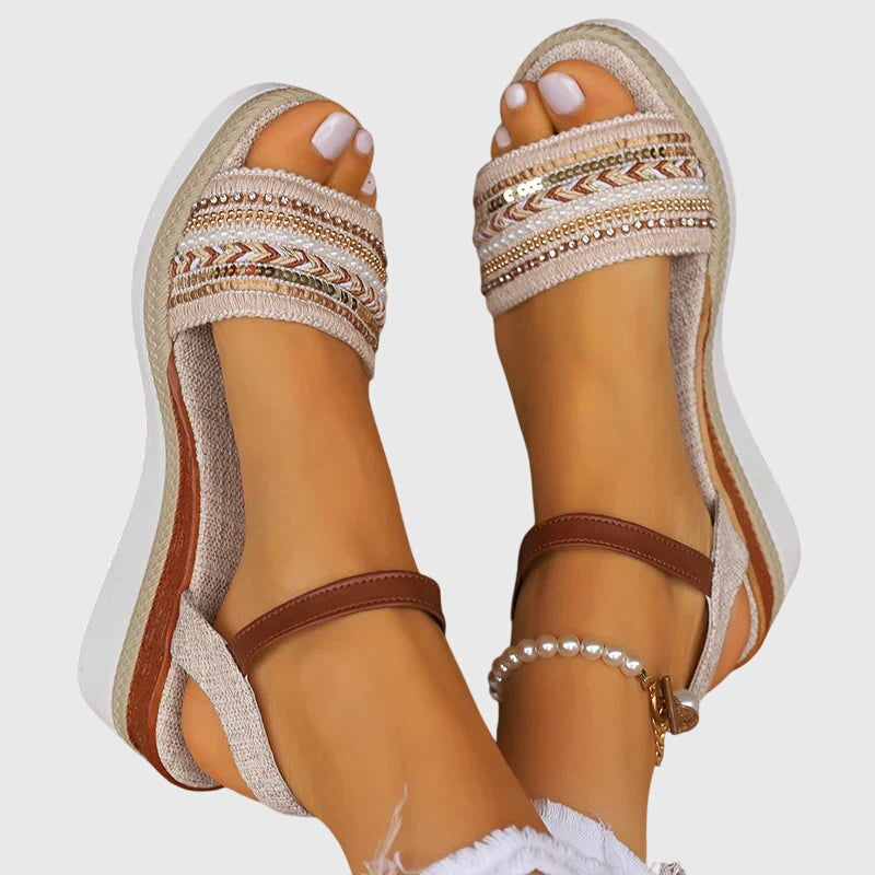 Giorgia | Sandali Donna Zeppa Intrecciati