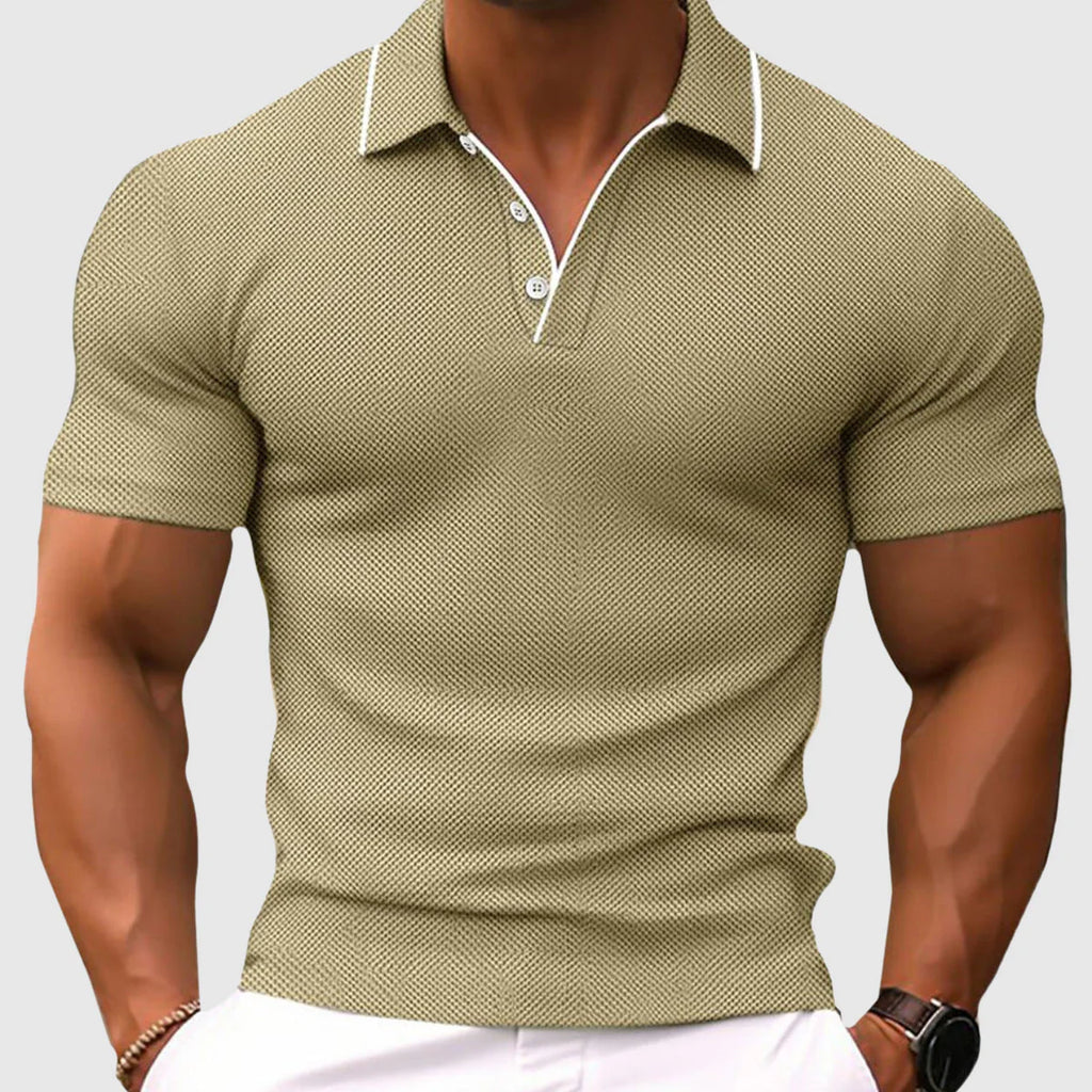 Giovanni | Polo Uomo Maglia Lavorata Maniche Corte Beige