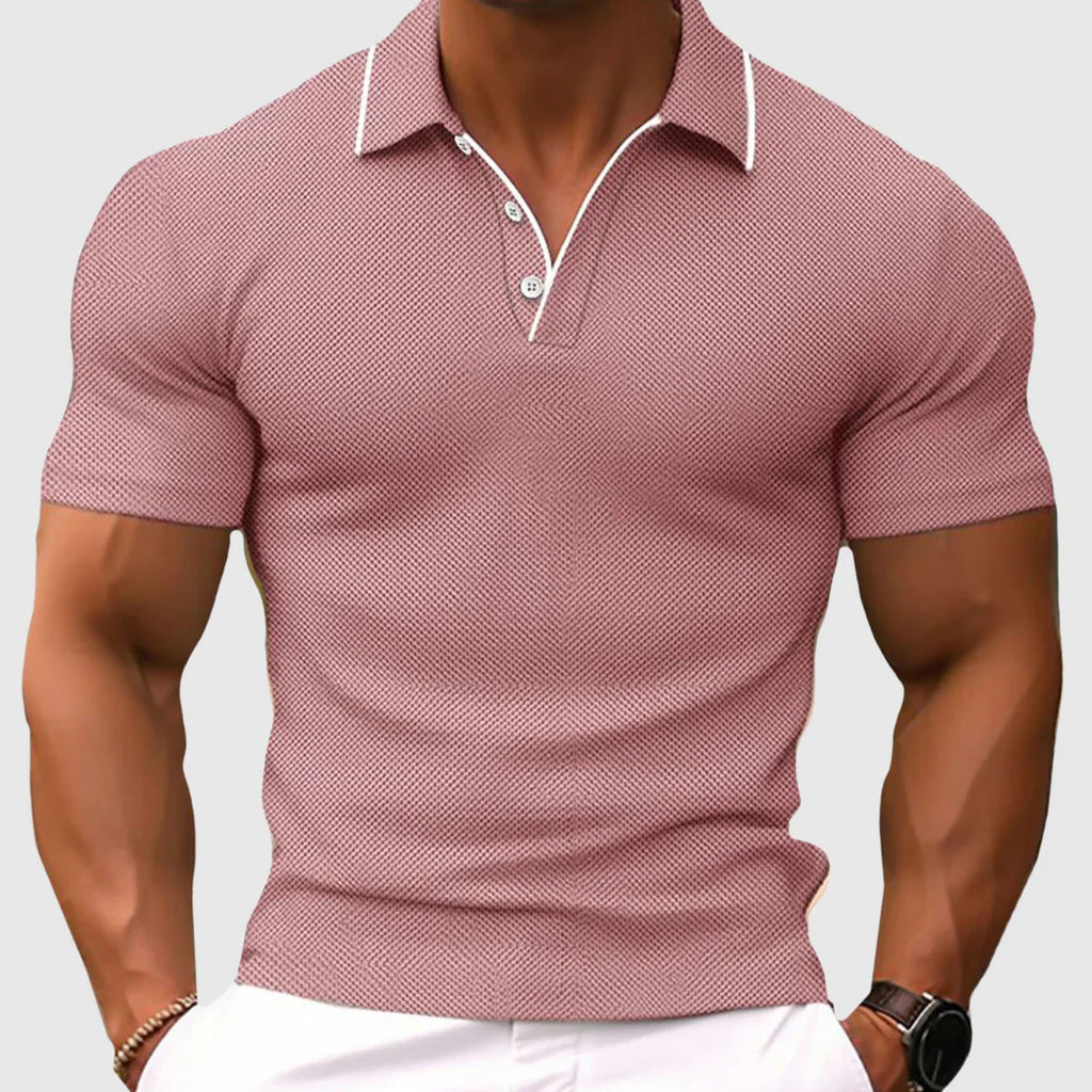 Giovanni | Polo Uomo Maglia Lavorata Maniche Corte Rosa