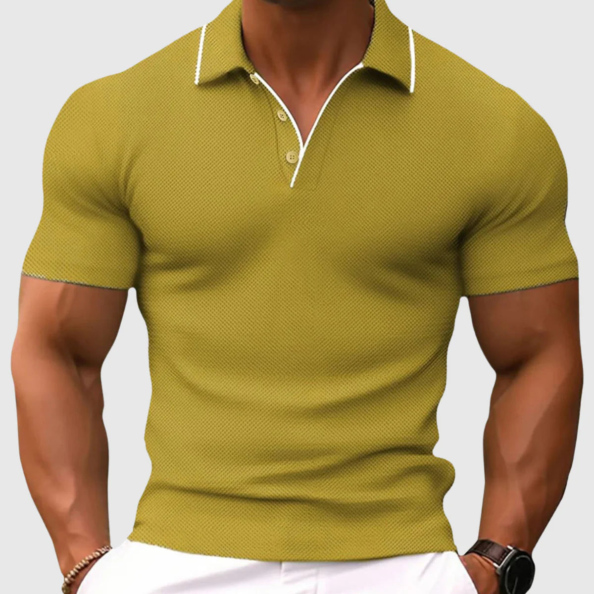 Giovanni | Polo Uomo Maglia Lavorata Maniche Corte Giallo