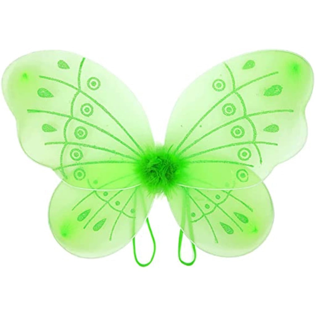 Girls' Fairy Costume Dress with Wings Tiara Wand and Gloves Complete Outfit Set - Image 4
