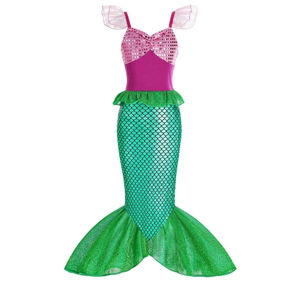 Girls' Halloween Mermaid Costume with Accessories for Dress-Up Party - Image 9