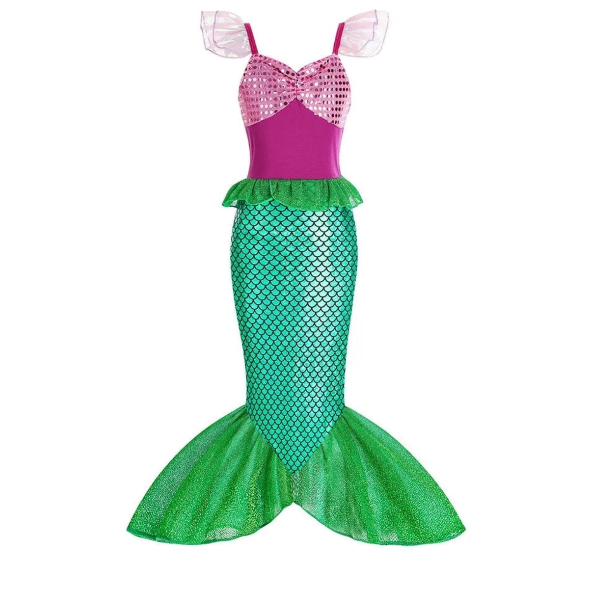 Girls' Halloween Mermaid Costume with Accessories for Dress-Up Party - Image 9