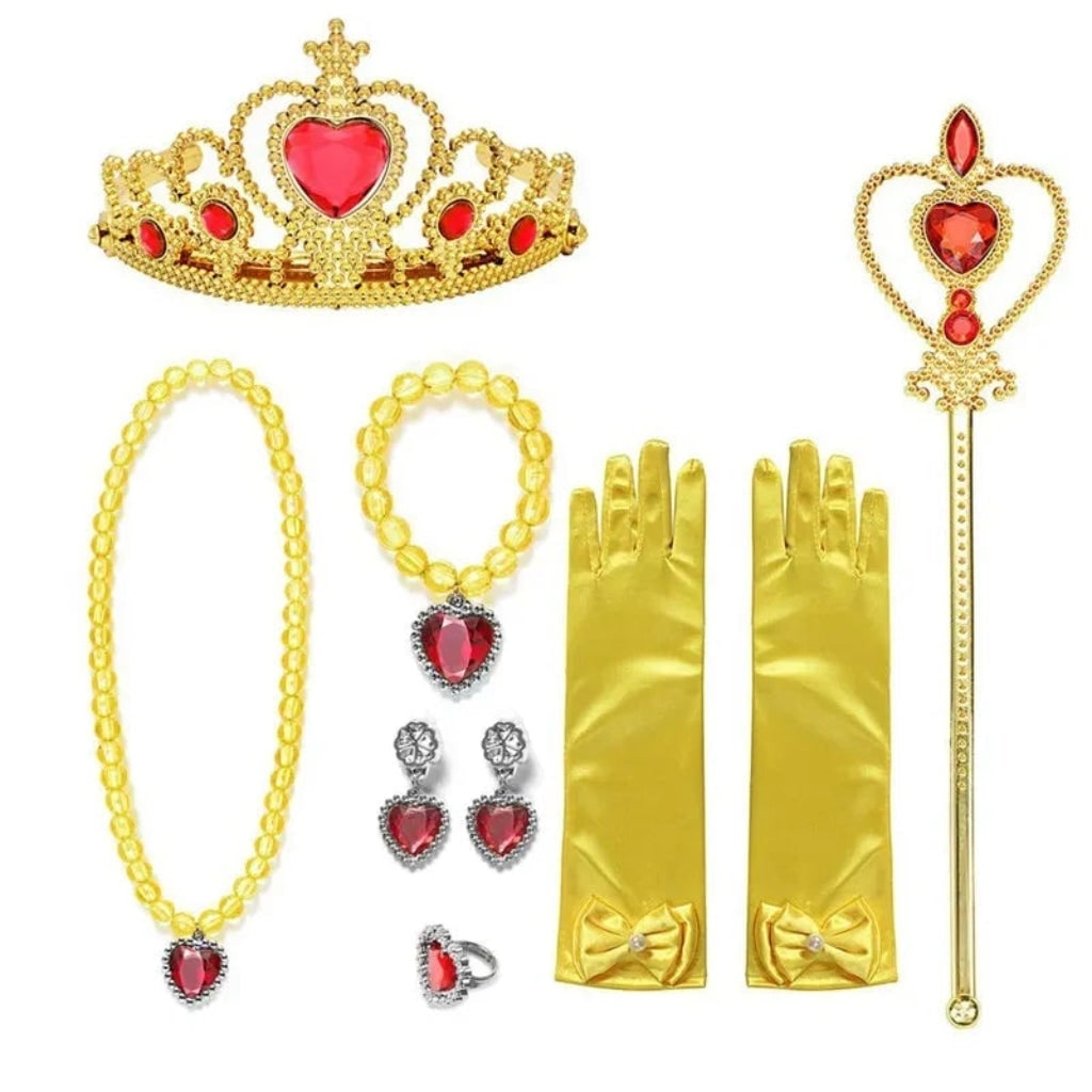Girls' Halloween Princess Costume with Ball Gown Tiara Scepter and Accessories Set - Image 7