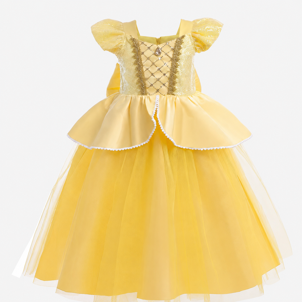 Girls' Halloween Princess Costume with Tiara Wand and Accessories for Dress Up - Image 18