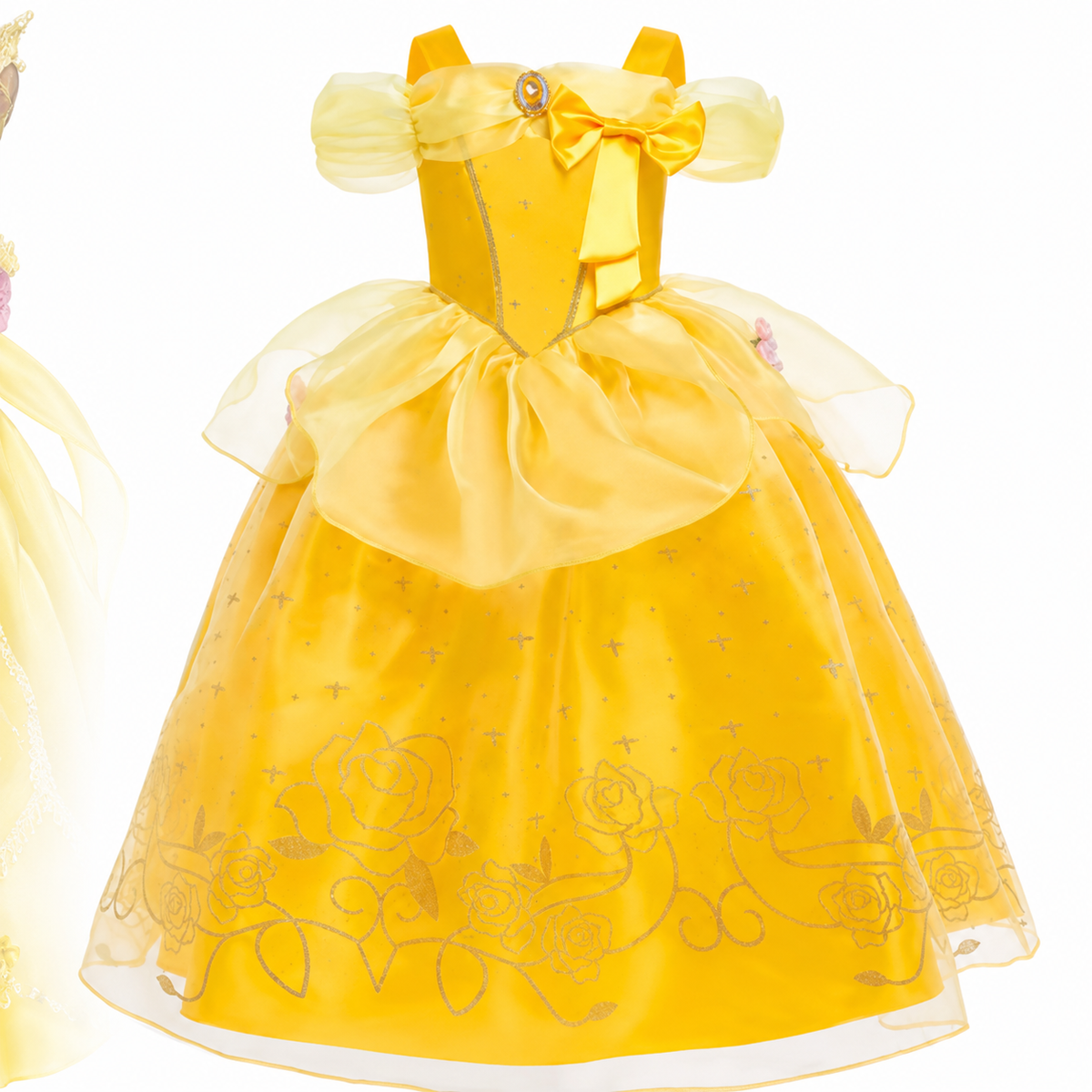 Girls' Halloween Princess Costume with Tiara Wand and Accessories for Dress Up - Image 5