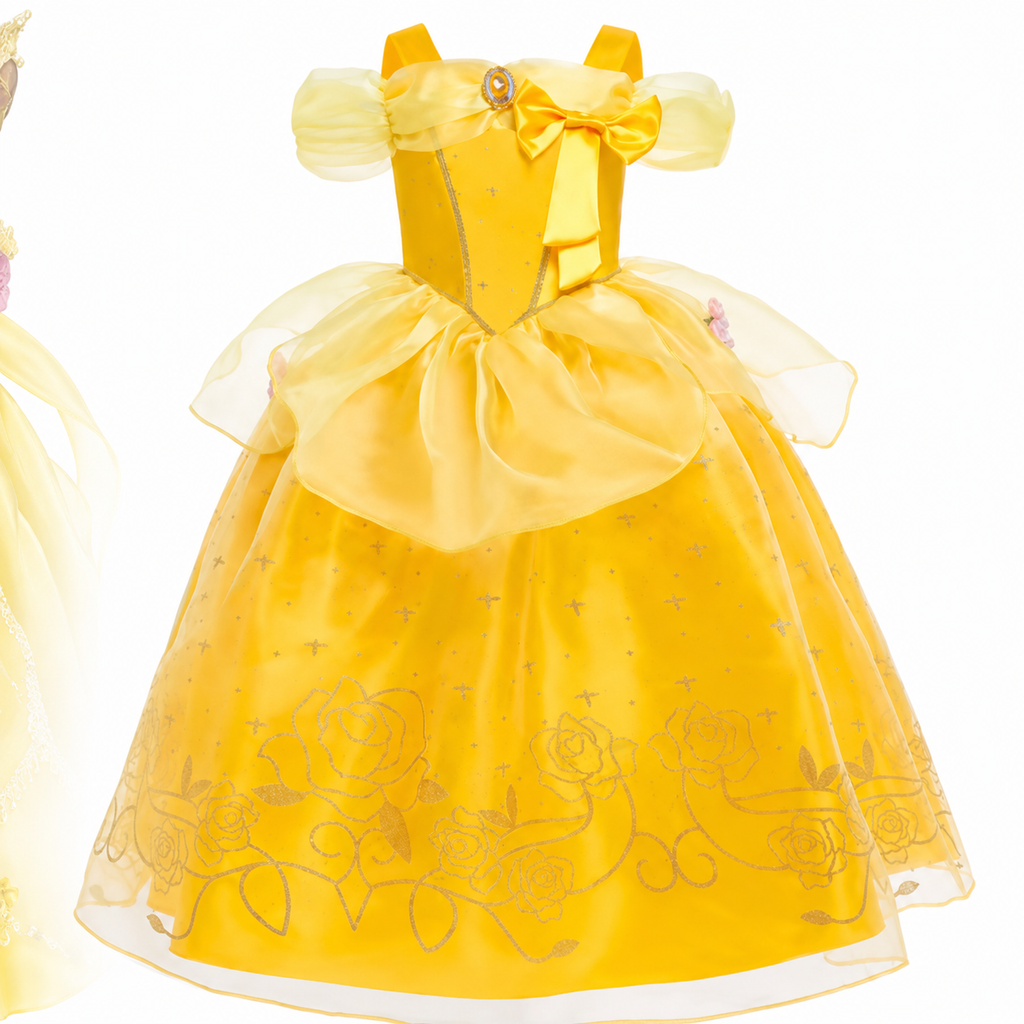 Girls' Princess Costume Dress with Tulle Skirt, Tiara and Accessories for Dress-Up - Image 5