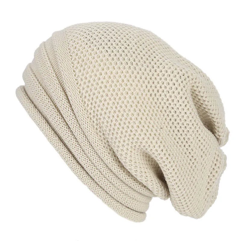 Girls' Slouchy Beanie Cap with Knit Waffle Texture - Image 2
