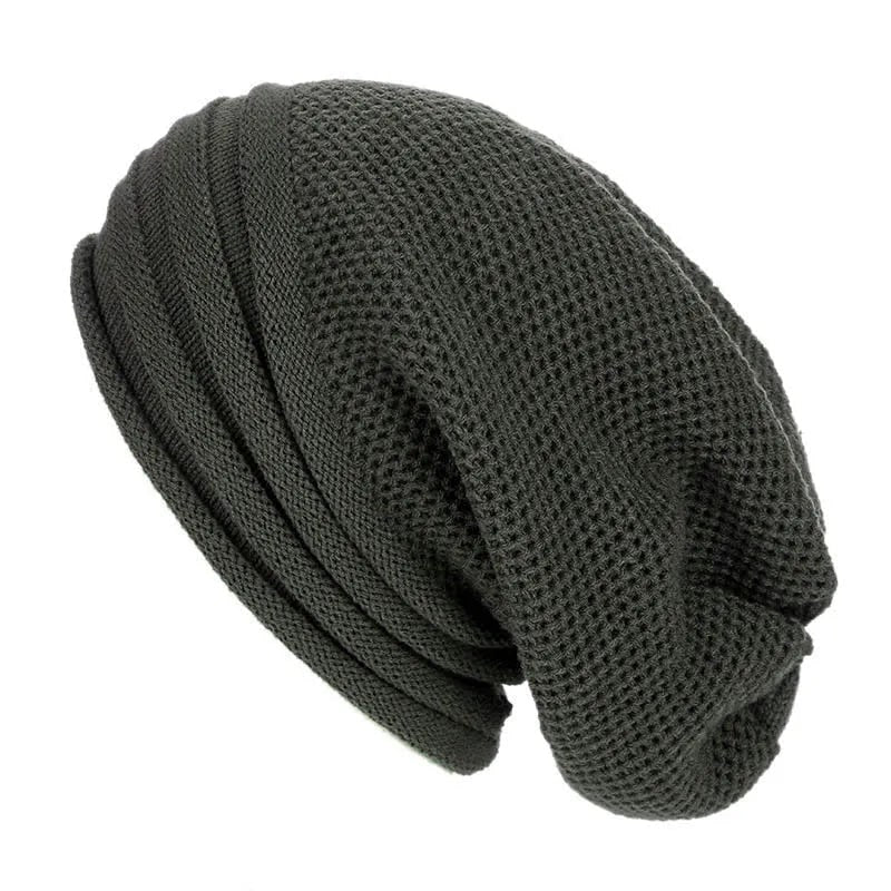 Girls' Slouchy Beanie Cap with Knit Waffle Texture - Image 3