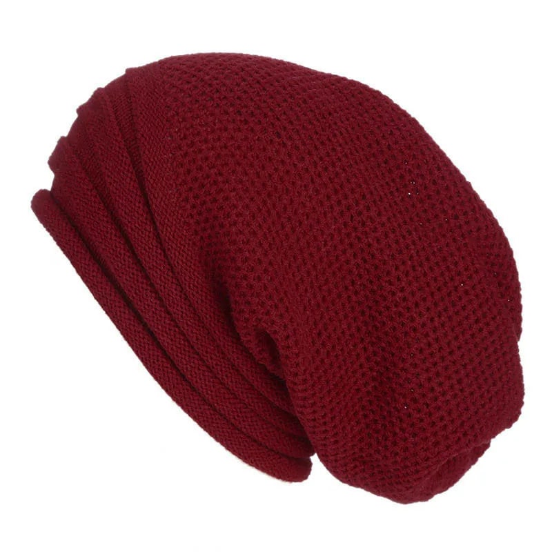 Girls' Slouchy Beanie Cap with Knit Waffle Texture - Image 5