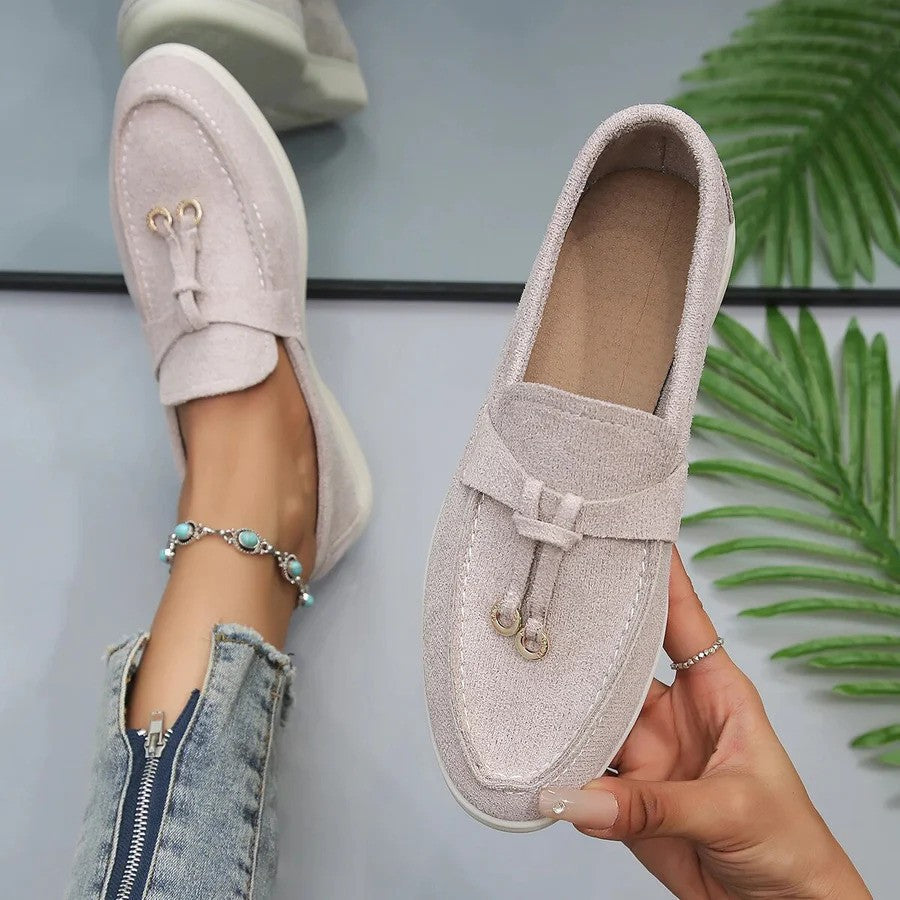 Giulia | Loafers Donna Eleganti Suede Autunno Beige