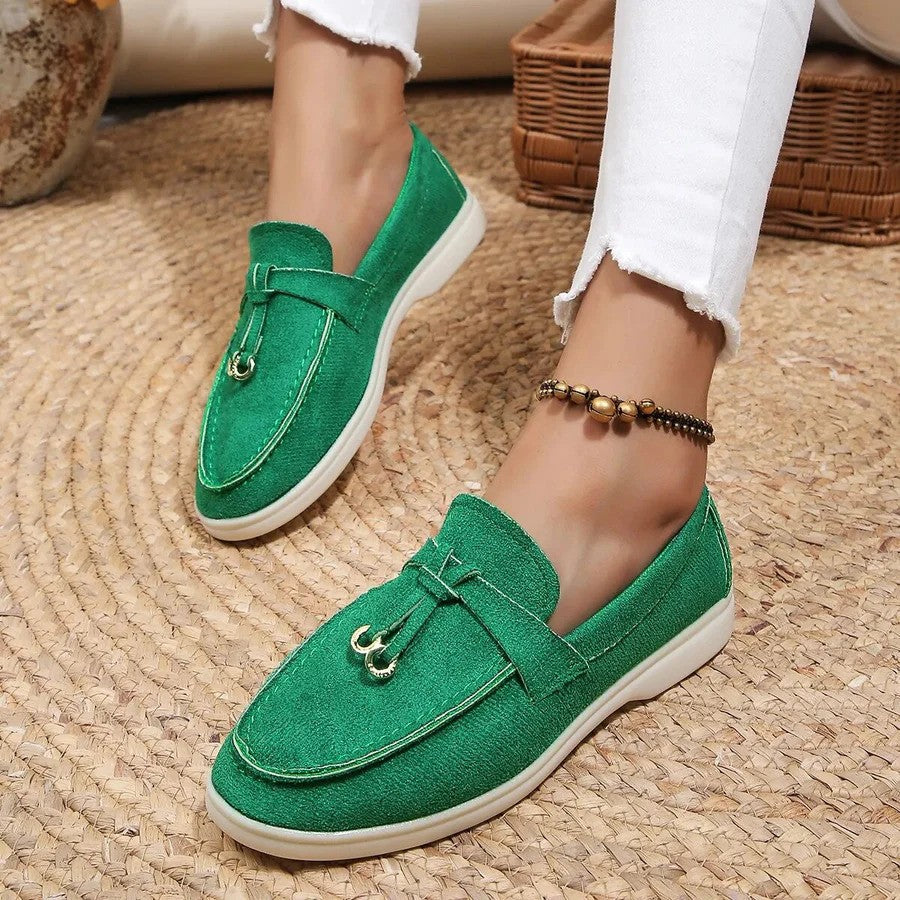 Giulia | Loafers Donna Eleganti Suede Autunno Verde