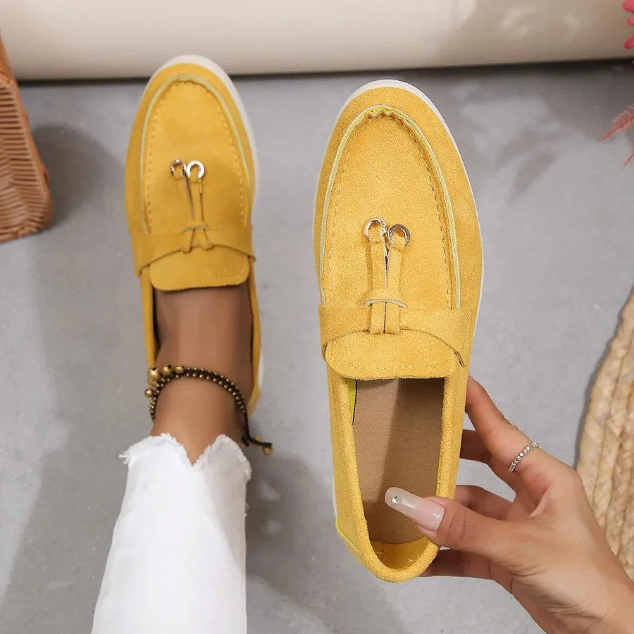 Giulia | Loafers Donna Eleganti Suede Autunno Giallo