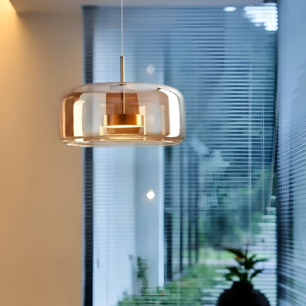 Glass Pendant Lights with Integrated LED Adjustable Cord and Dome-Shaped Shade - Image 12