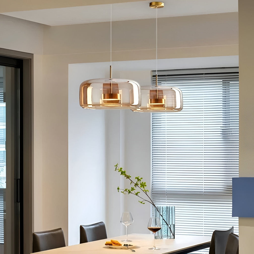Glass Pendant Lights with Integrated LED Adjustable Cord and Dome-Shaped Shade - Image 13