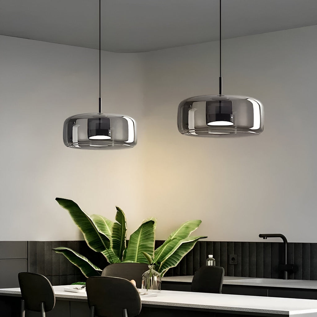 Glass Pendant Lights with Integrated LED Adjustable Cord and Dome-Shaped Shade - Image 15