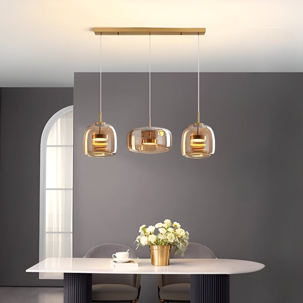 Glass Pendant Lights with Integrated LED Adjustable Cord and Dome-Shaped Shade - Image 18
