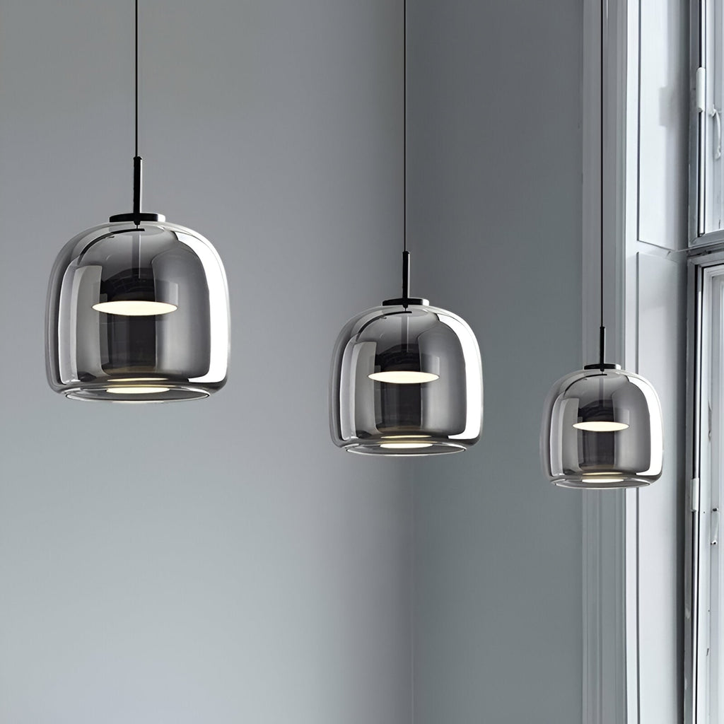 Glass Pendant Lights with Integrated LED Adjustable Cord and Dome-Shaped Shade - Image 19
