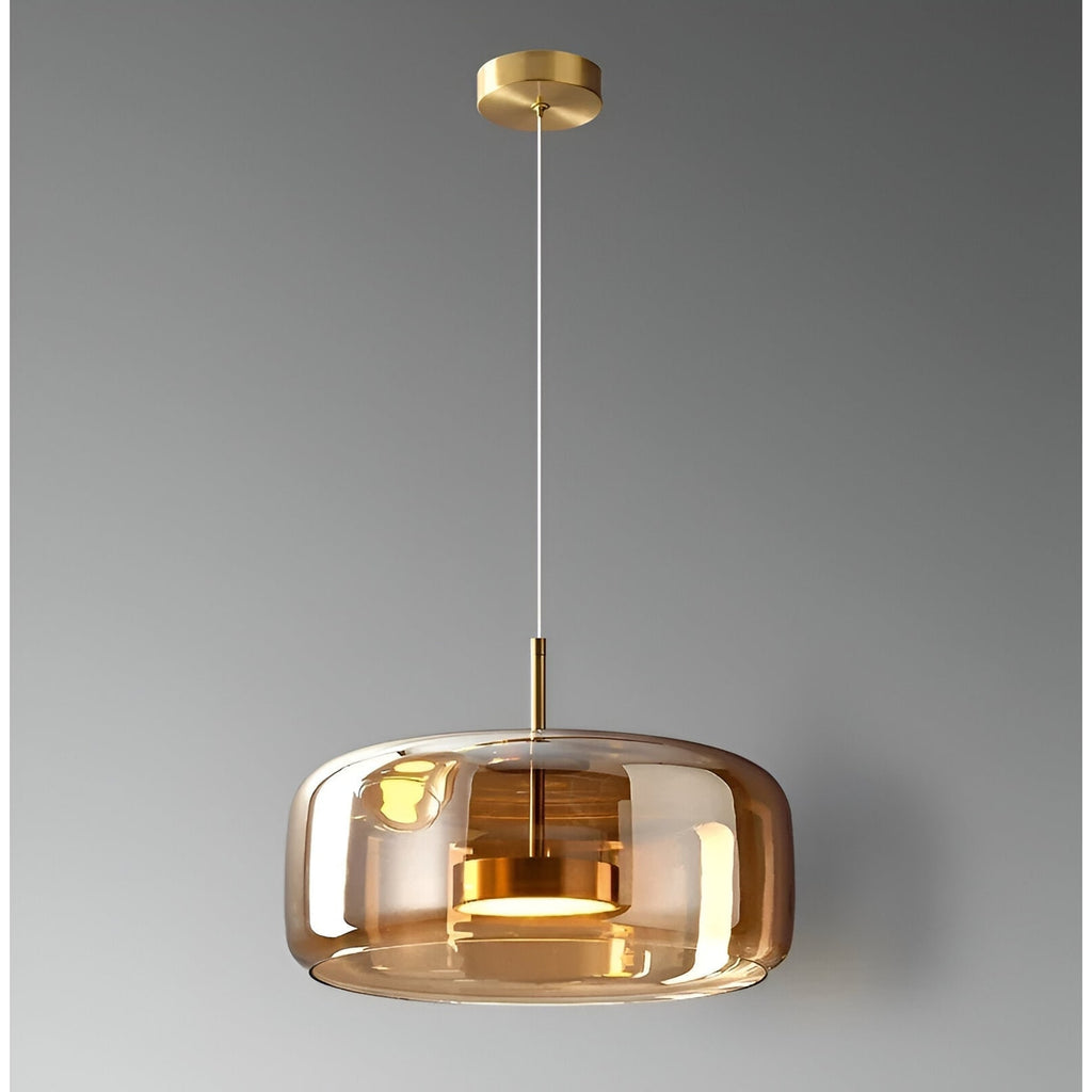Glass Pendant Lights with Integrated LED Adjustable Cord and Dome-Shaped Shade - Image 2