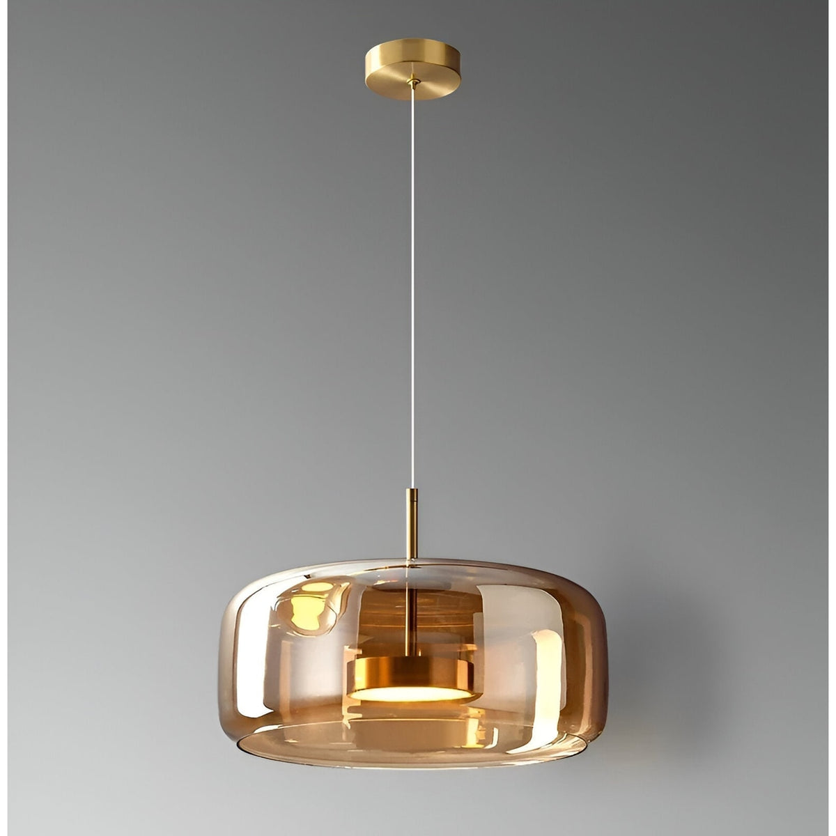 Glass Pendant Lights with Integrated LED Adjustable Cord and Dome-Shaped Shade - Image 2