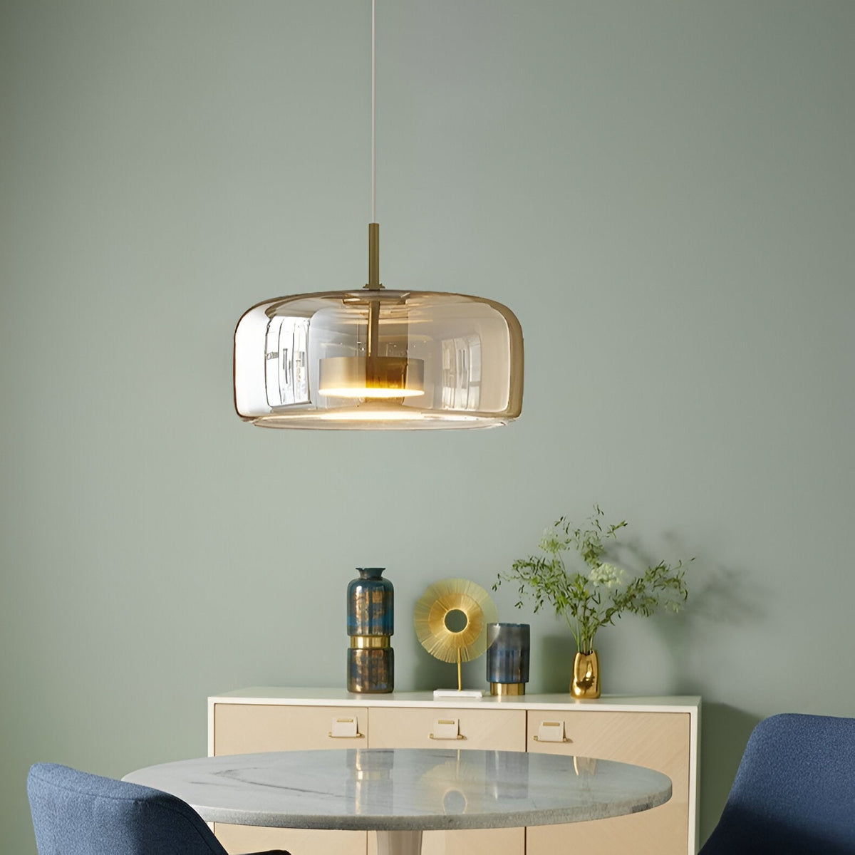 Glass Pendant Lights with Integrated LED Adjustable Cord and Dome-Shaped Shade - Image 20