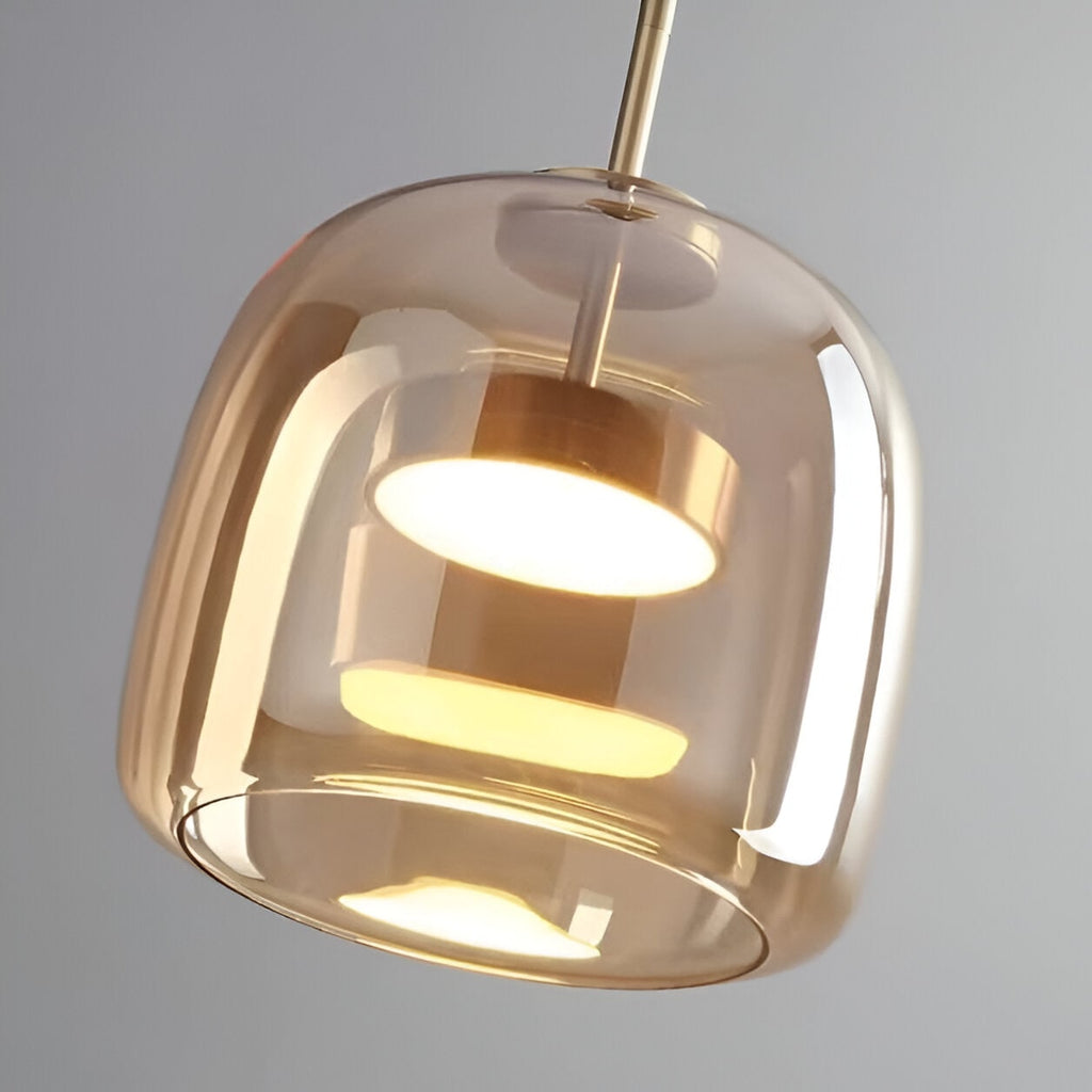 Glass Pendant Lights with Integrated LED Adjustable Cord and Dome-Shaped Shade - Image 28
