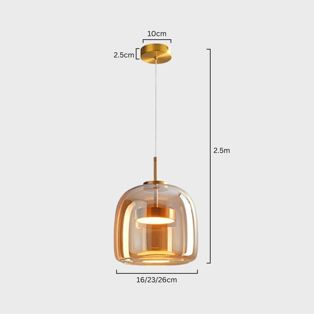Glass Pendant Lights with Integrated LED Adjustable Cord and Dome-Shaped Shade - Image 47