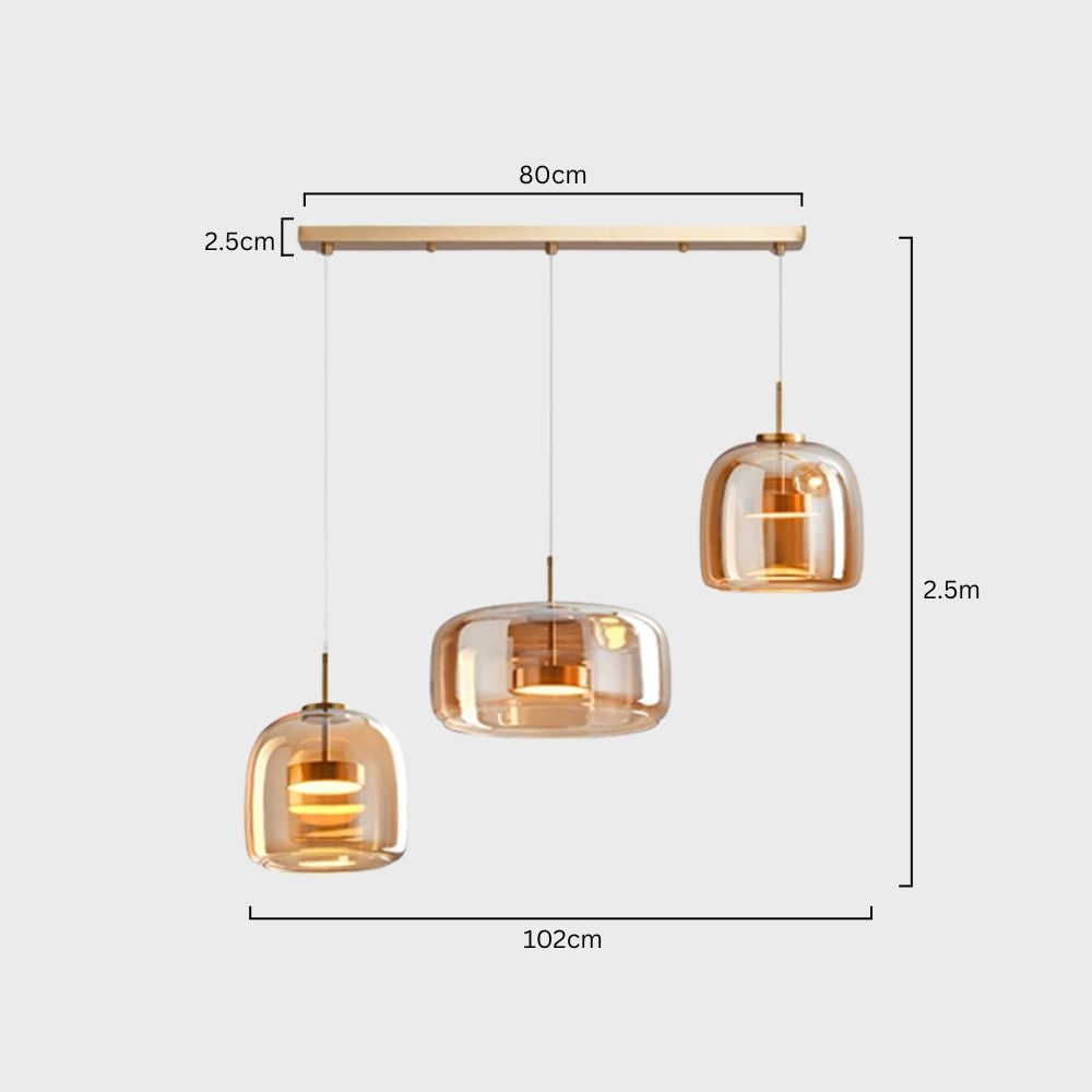 Glass Pendant Lights with Integrated LED Adjustable Cord and Dome-Shaped Shade - Image 49