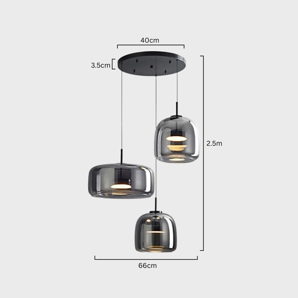 Glass Pendant Lights with Integrated LED Adjustable Cord and Dome-Shaped Shade - Image 50