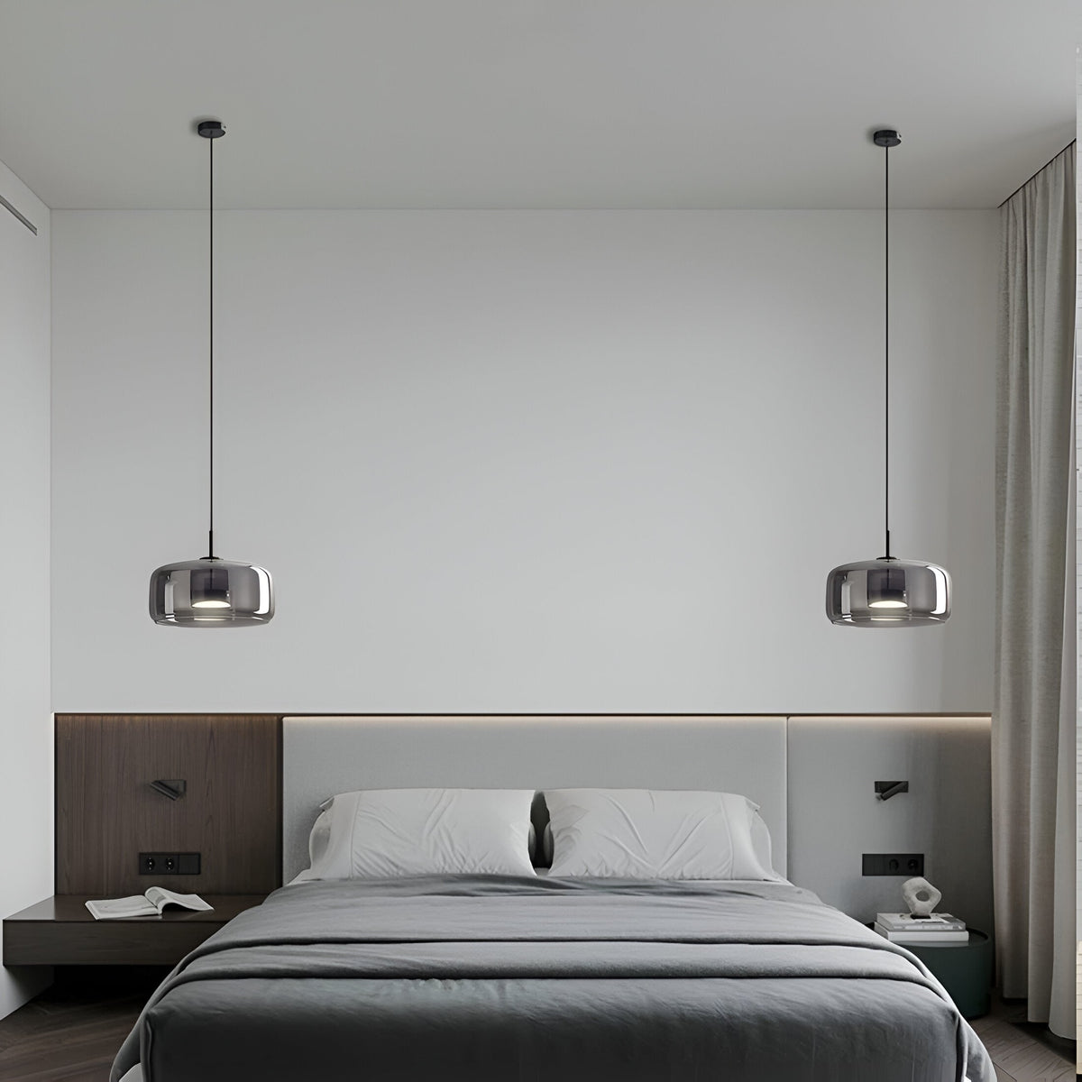 Glass Pendant Lights with Integrated LED Adjustable Cord and Dome-Shaped Shade - Image 8