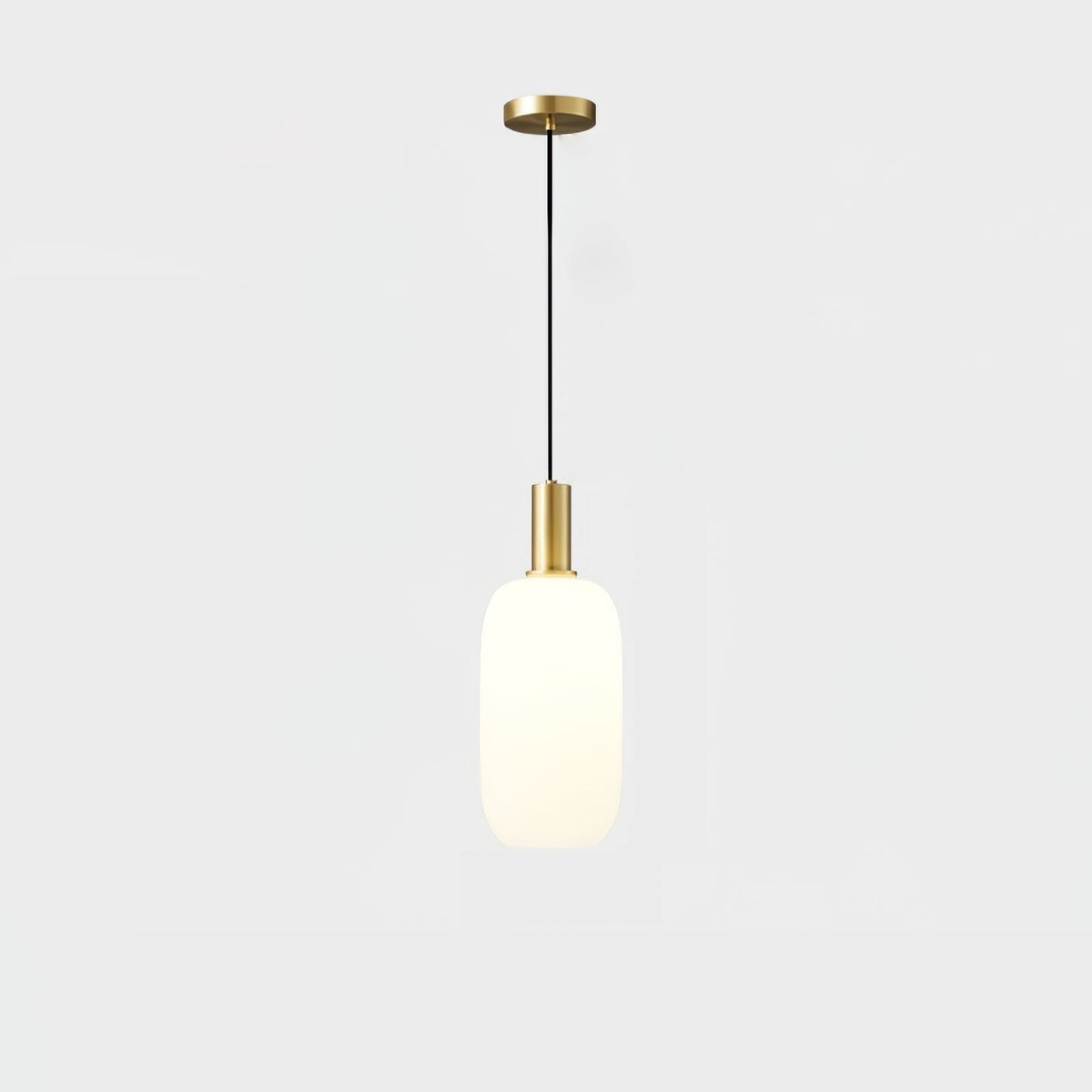 Glass Pendant Lights with Milky Shade and Brushed Brass Modern Design - Image 11