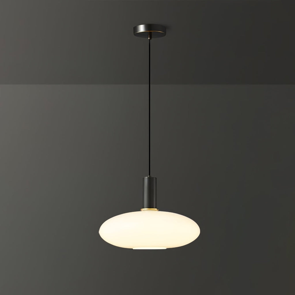 Glass Pendant Lights with Milky Shade and Brushed Brass Modern Design - Image 13