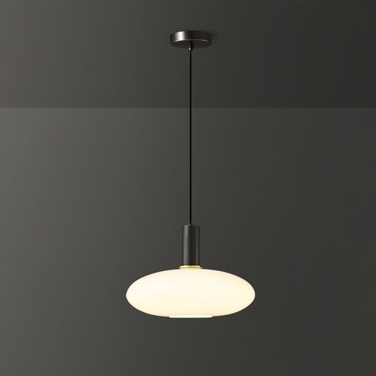 Glass Pendant Lights with Milky Shade and Brushed Brass Modern Design - Image 13