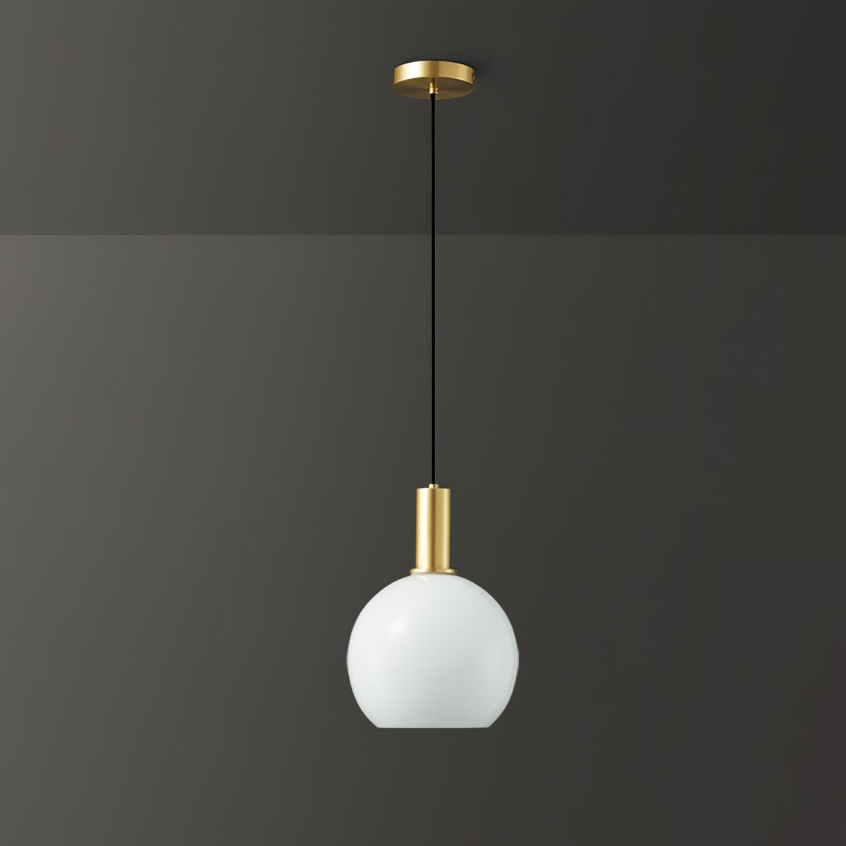 Glass Pendant Lights with Milky Shade and Brushed Brass Modern Design - Image 14