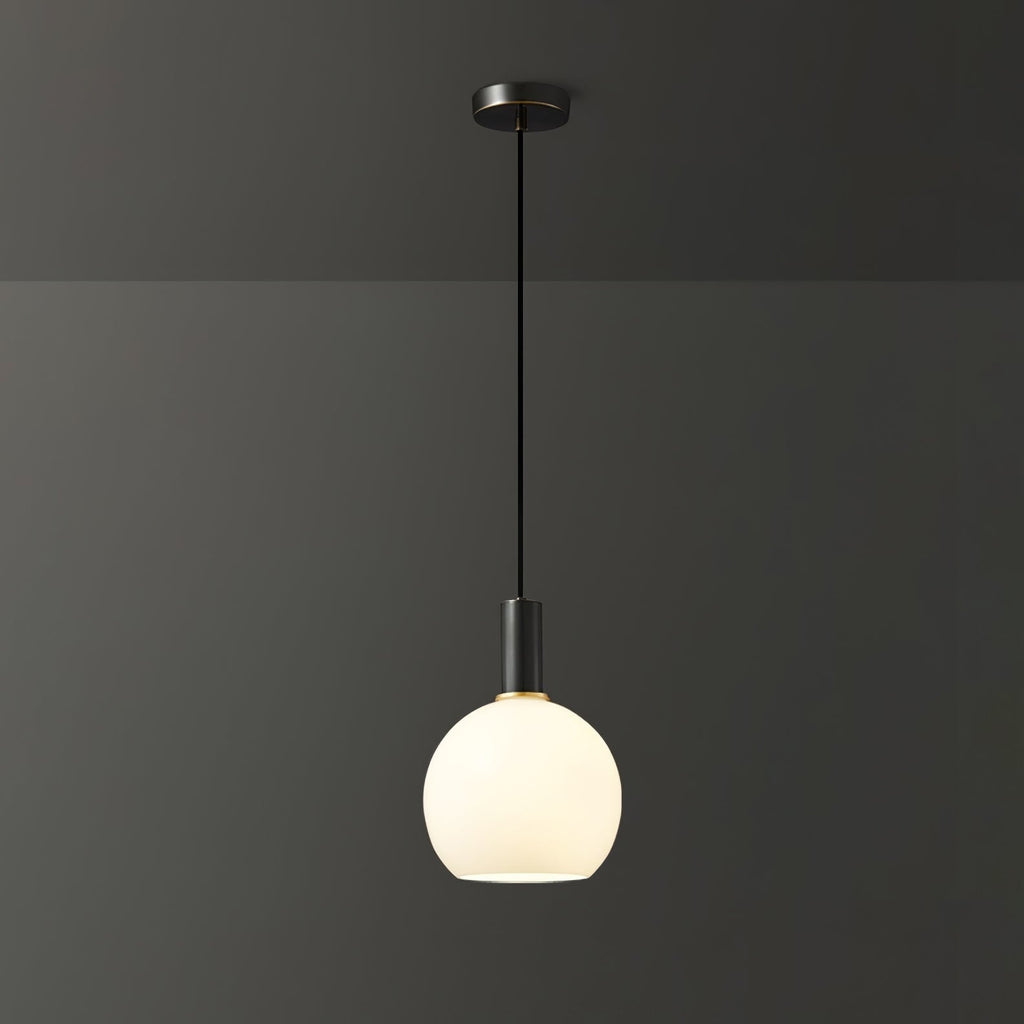 Glass Pendant Lights with Milky Shade and Brushed Brass Modern Design - Image 18