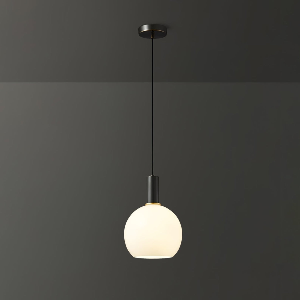 Glass Pendant Lights with Milky Shade and Brushed Brass Modern Design - Image 18